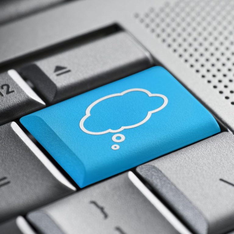 Training Needs Analysis Bright blue keyboard key with a thought bubble symbol.